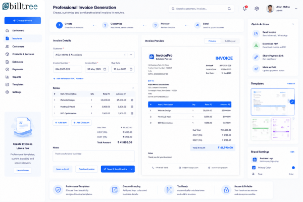Professional Invoice Generation